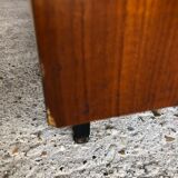 Vintage modular chest of drawers in teak and grey skaï, circa 60's