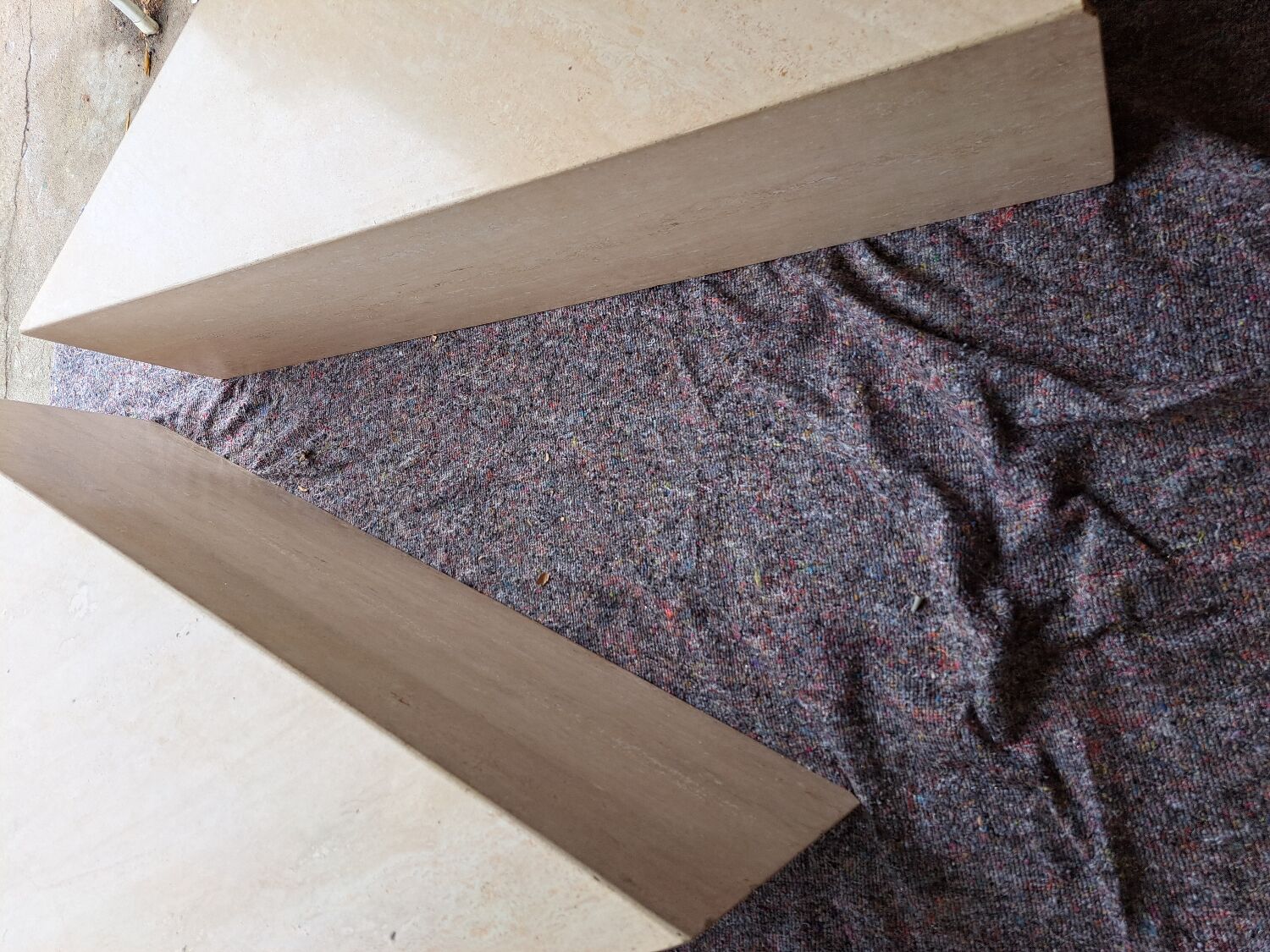 Travertine coffee table.