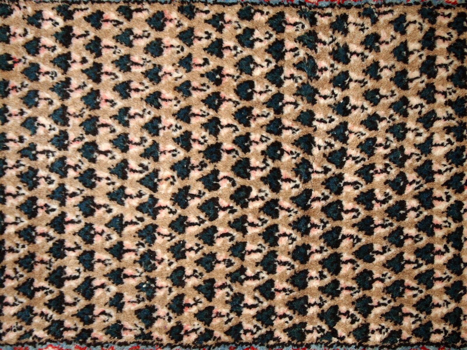 Tapis Vintage Seraband Indien en Laine, Années 1970, Élégance Artisanale