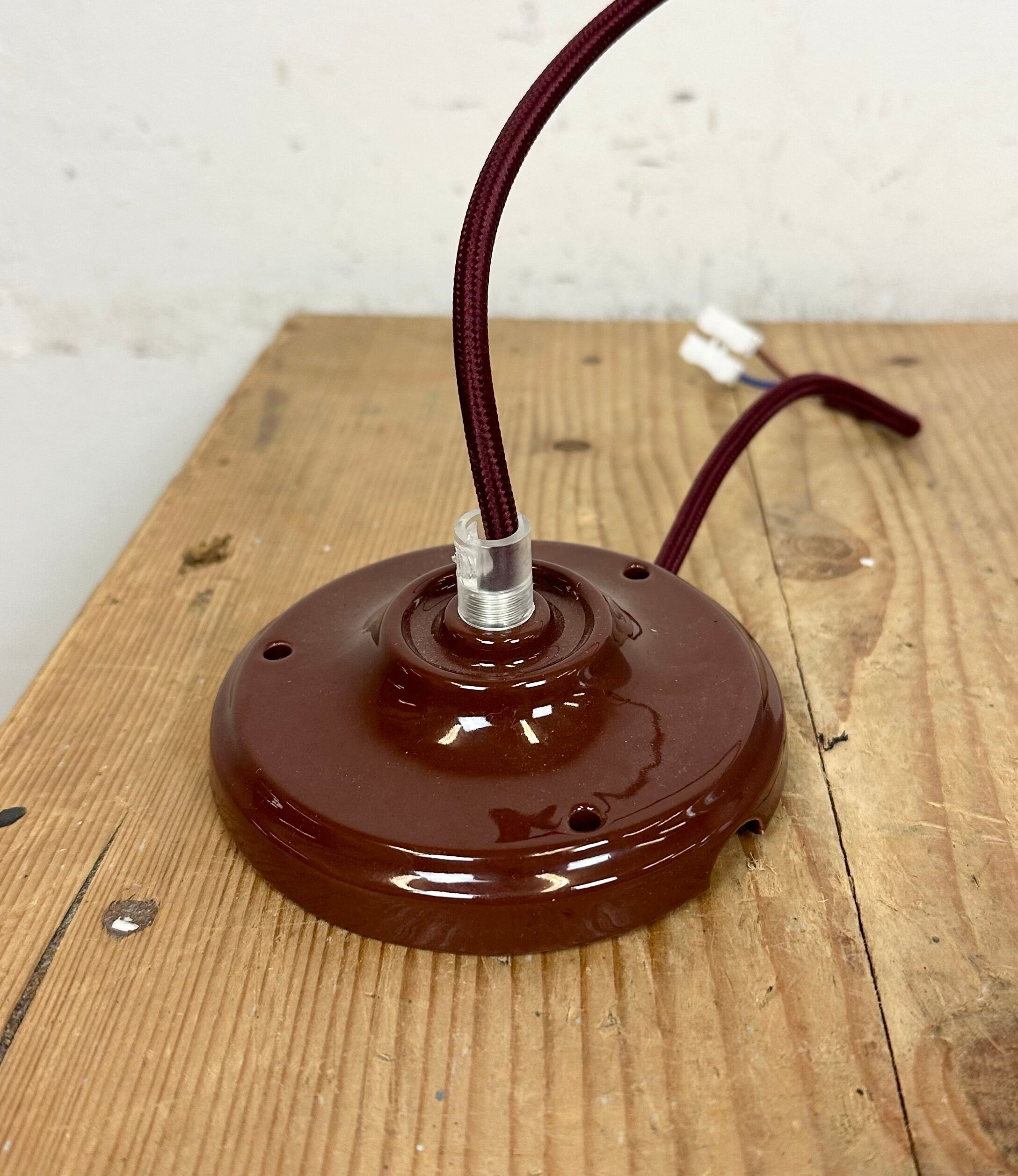 Industrial Factory Blue Enamel Ceiling Lamp, 1960s