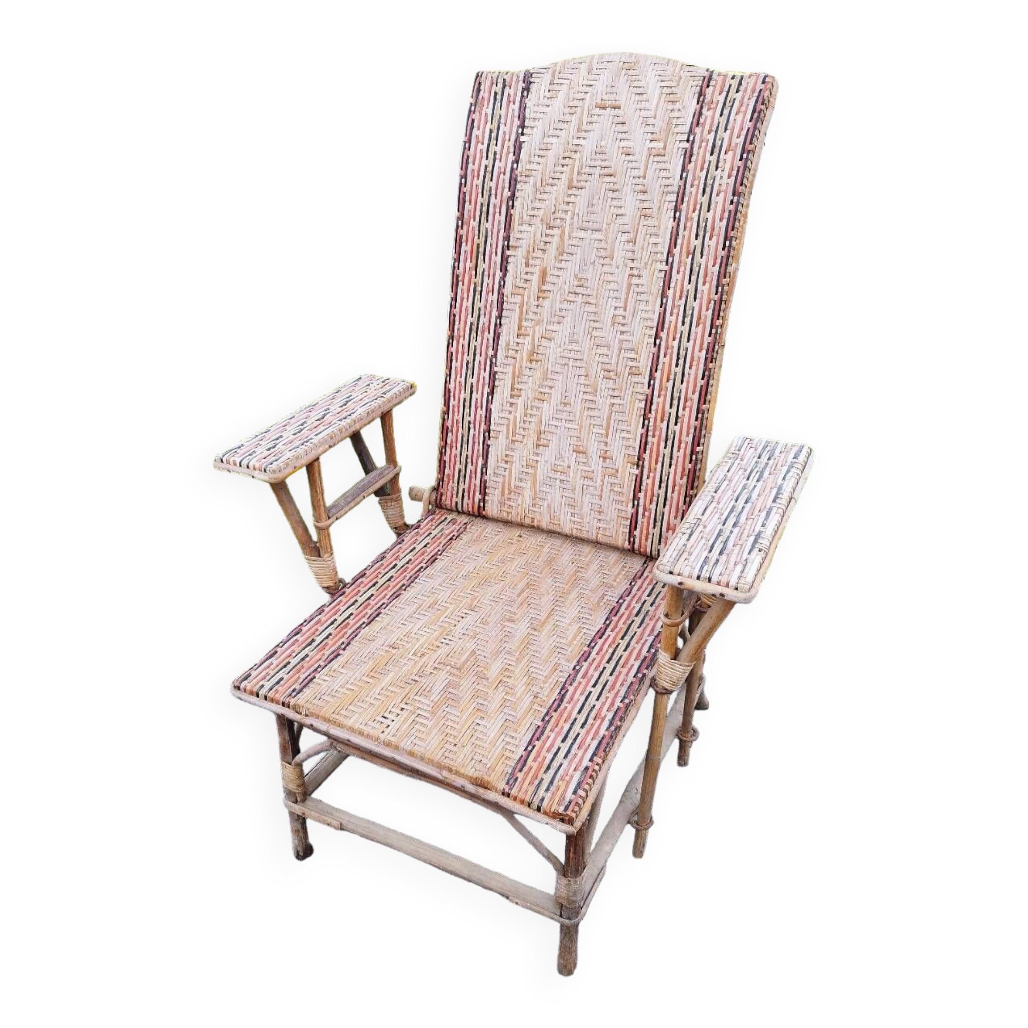 Chaise longue bain de soleil rotin fauteuil
