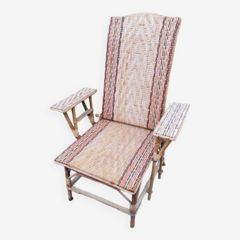 Chaise longue bain de soleil rotin fauteuil