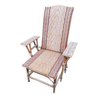 Rattan sun lounger armchair