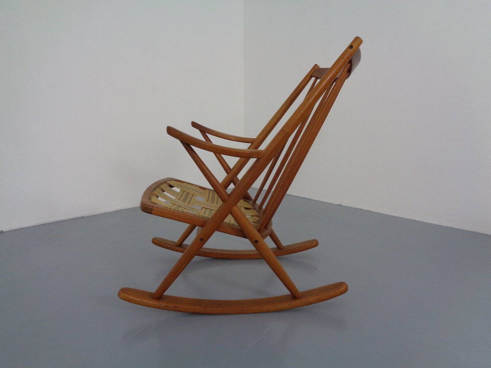 Teak Rocking Chair by Frank Reenskaug for Bramin, Denmark, 1960s