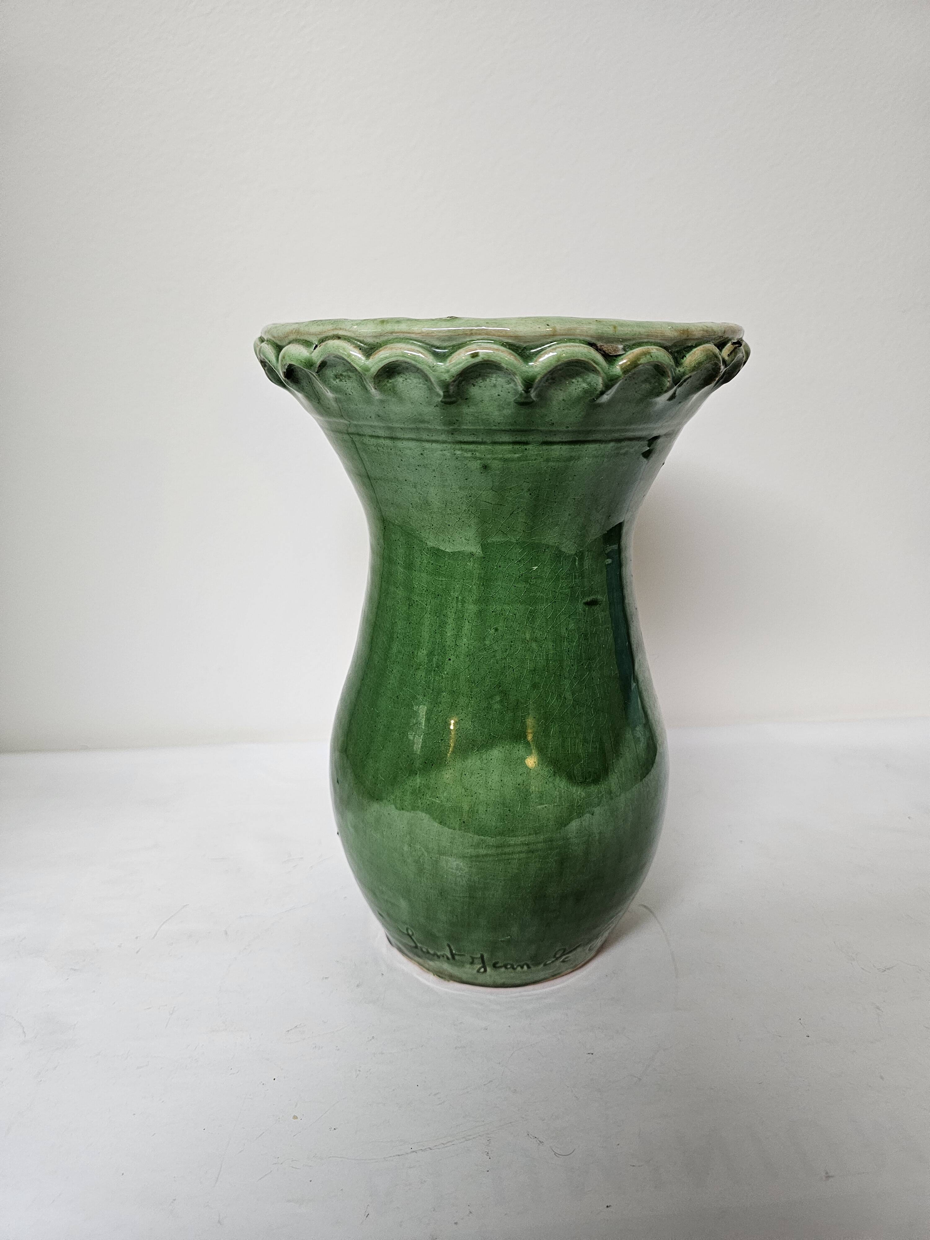 Glazed ceramic vase signed Saint Jean de Fos