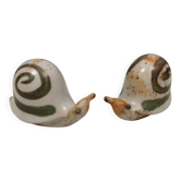 Ceramic snails as salt and pepper shakers, Denmark, 1970s-1980s