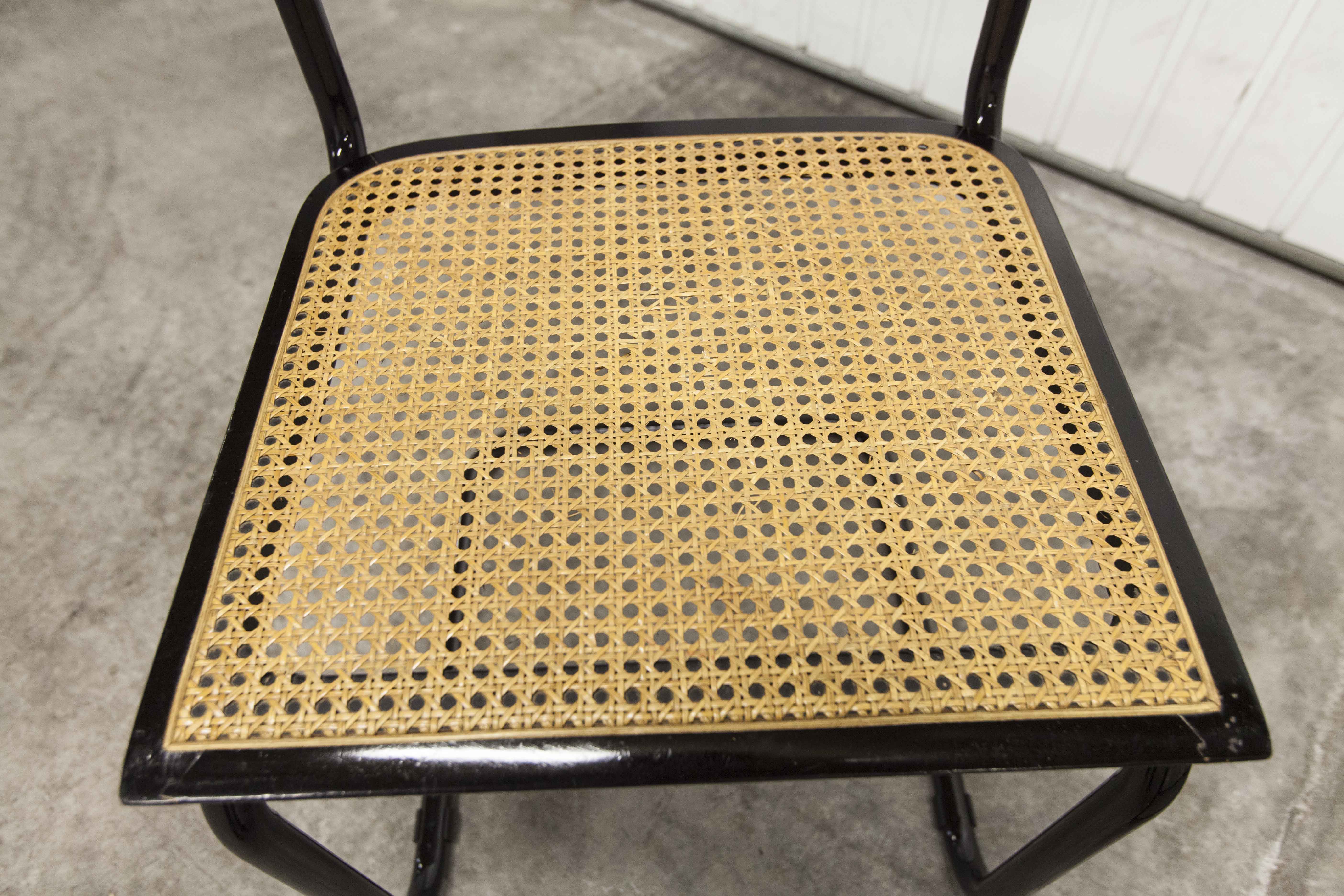Pair of black Breuer B32 chairs restored, new stamps