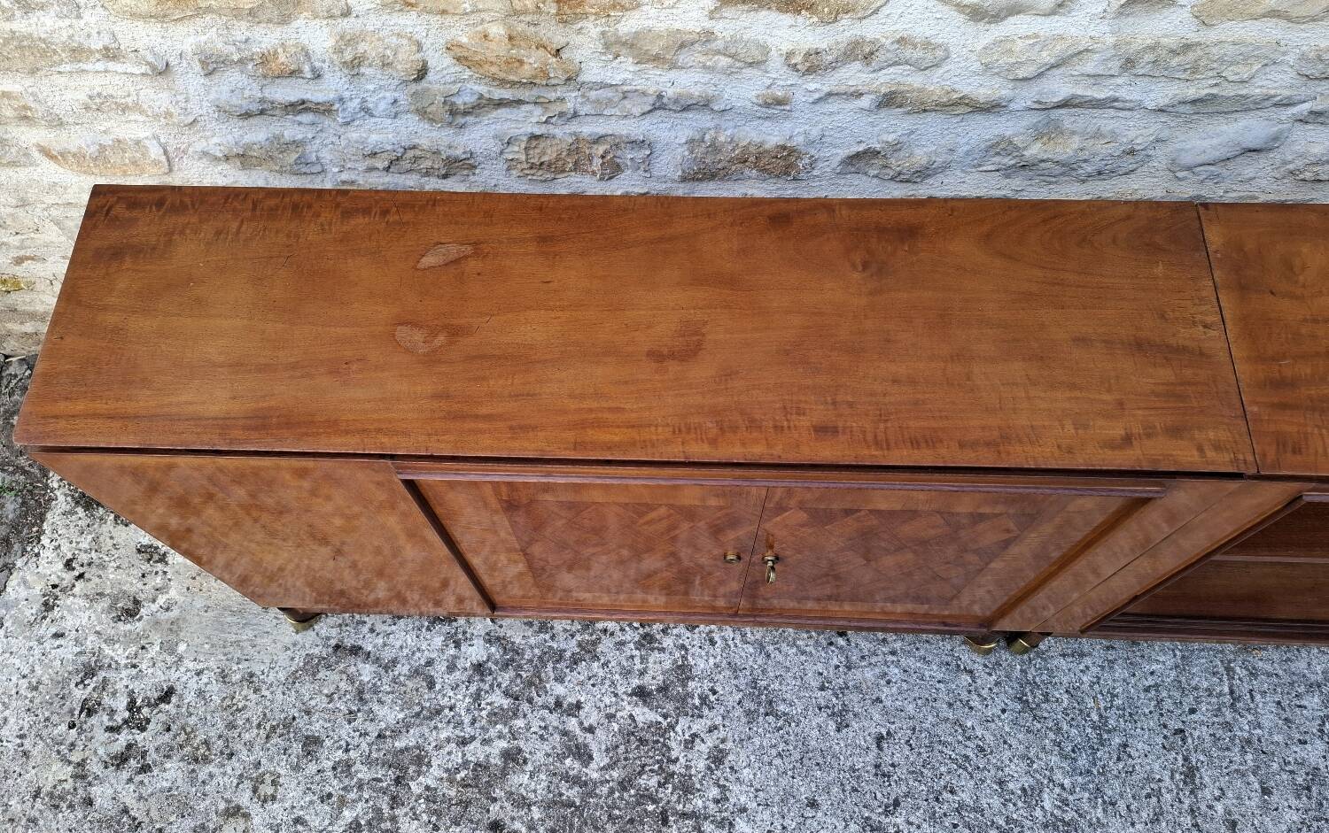 Mahogany glass sideboard, 1950