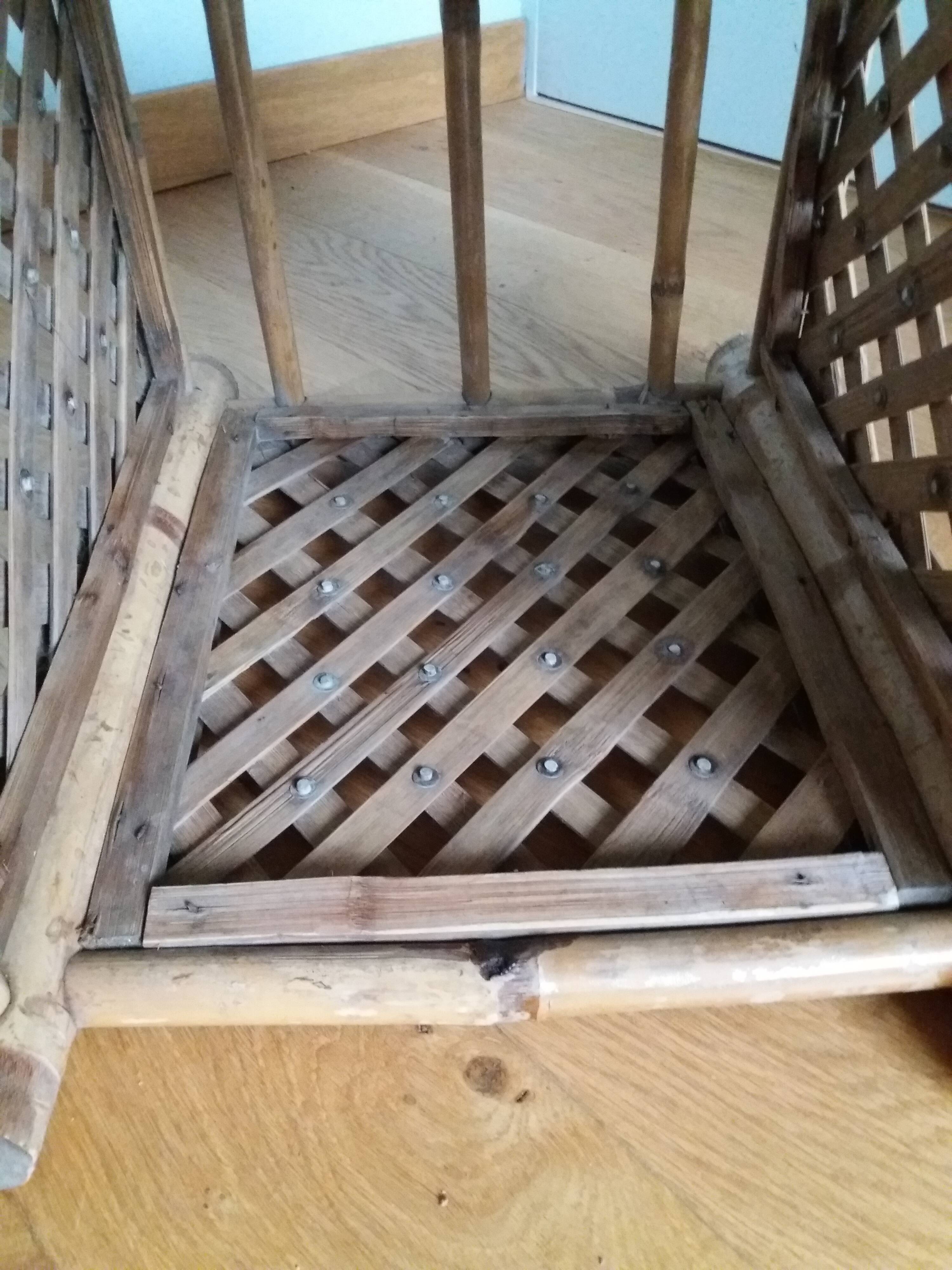 Cache pot large square bamboo