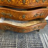 Commode style louis xv marquetry and marble