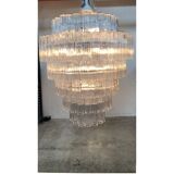 Paire de lustres contemporains en verre de Murano