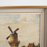 Painting „The Windmill above the Marina”, Scandinavian design, 1970s