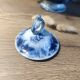 Antique blue teapot model Bryonia late 19th century Sarreguemines