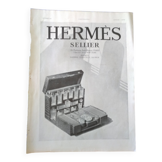 Une publicité papier  Hermès  issue d'une revue d'époque  1930 : coffret