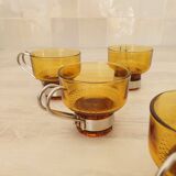 Amber glass italian coffee espresso cups
