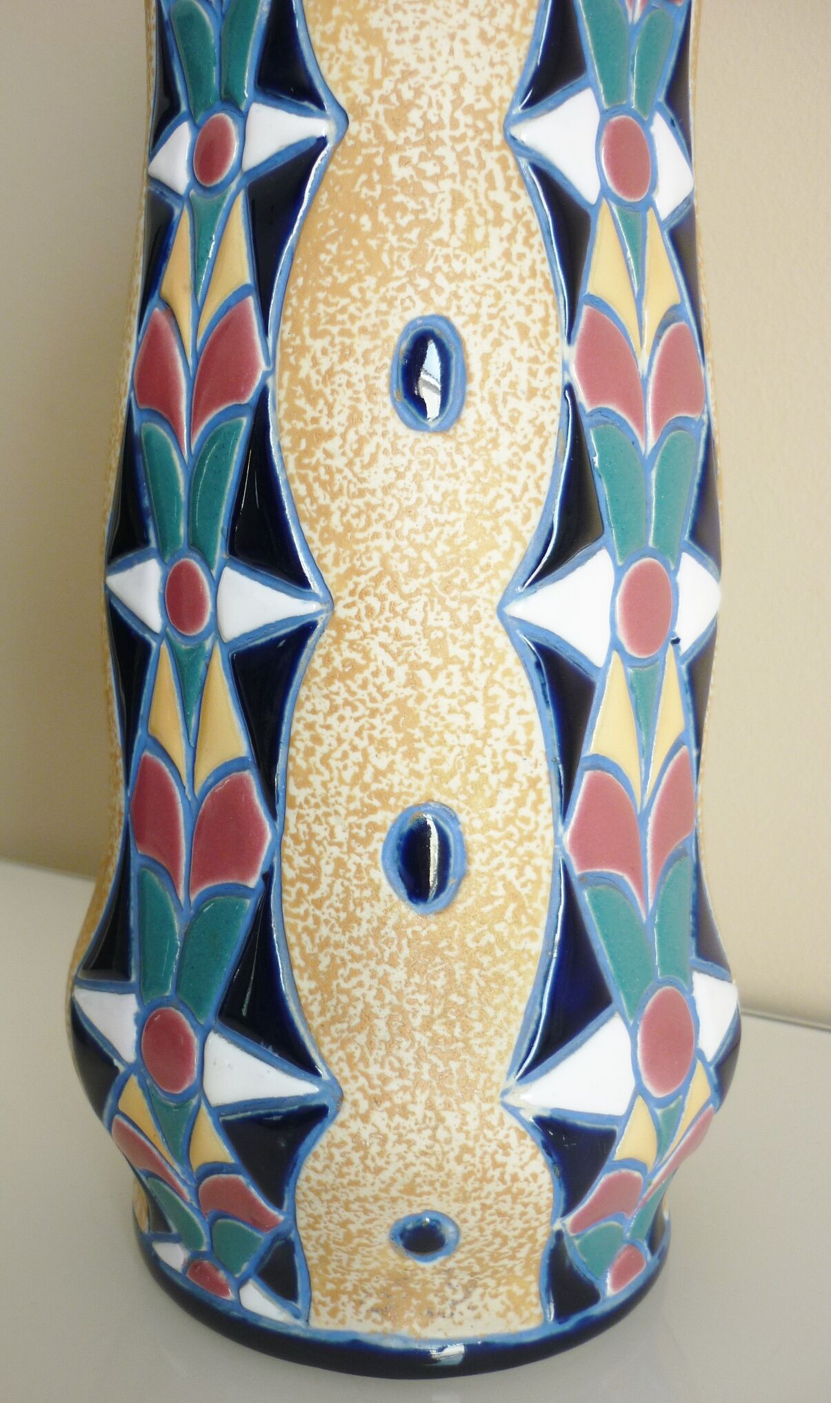 Art Deco ceramic vase, 1920s/1930s, signed Amphora (Czech Republic)