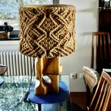 Lampe brutaliste en orme et corde 1960