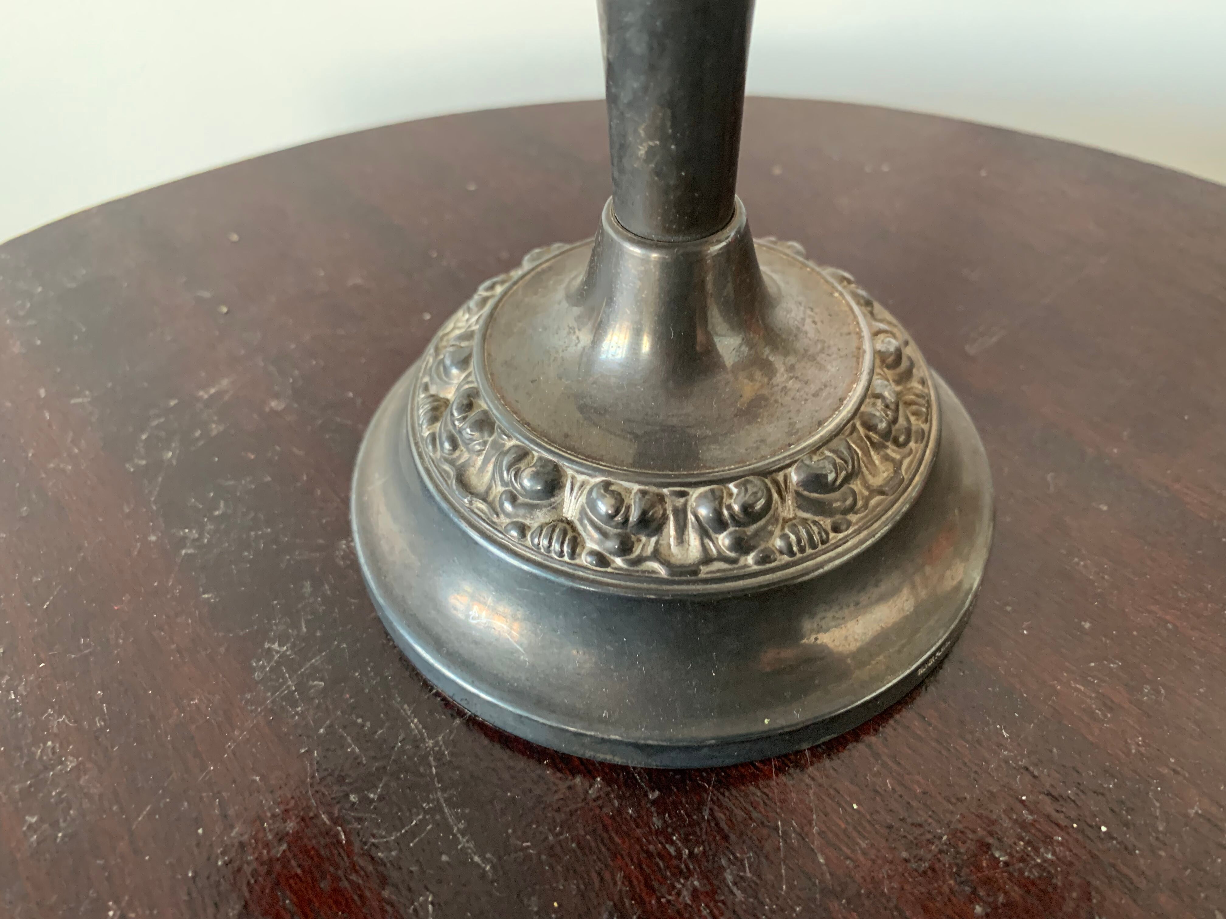 Bougeoir, silver metal candelabra