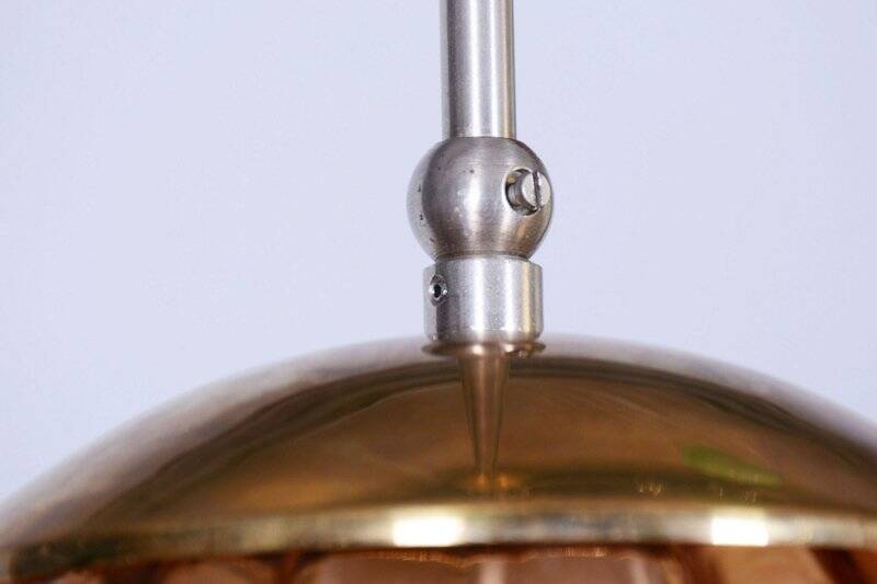 Mid-Century Modern Pendant Light in Chrome and Brass by Kamenický Šenov, Czech, 1960s
