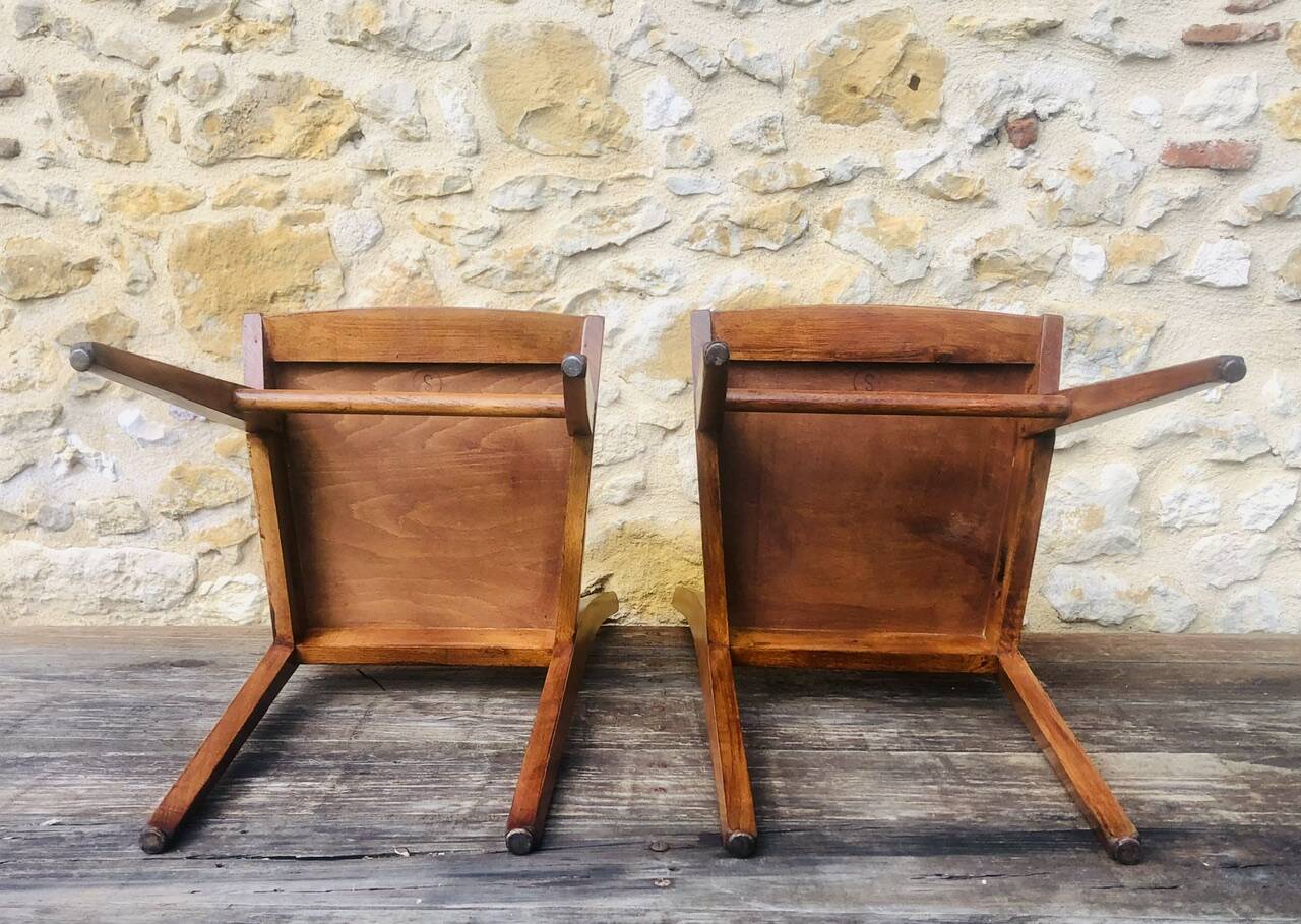 Pair of vintage bistro chairs, Stella Luterma, Circa 60'