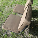 Pair of armchair heaters in brown fabric