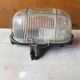 Antique exterior wall light moulded glass & metal grille & black bakelite support