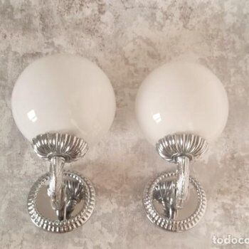 2 appliques vintage en métal argenté