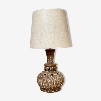 Lampe en céramique et coton beige