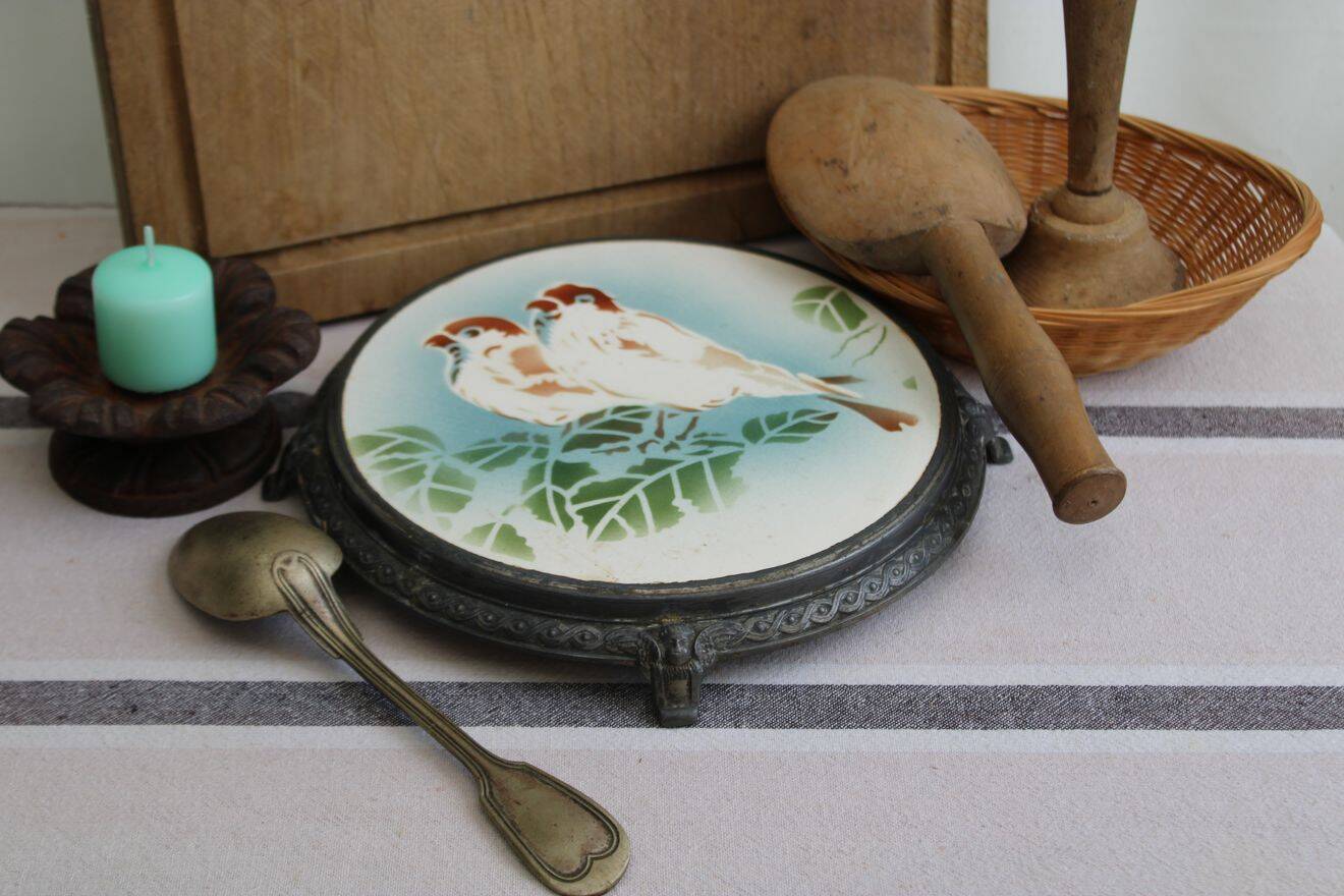 Antique ceramic trivet