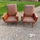 Fauteuil années 60 skai marron