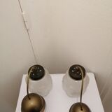 Pair of glass hanging lamps