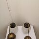 Pair of glass hanging lamps