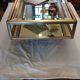 Table basse en verre et miroir, 1970