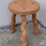 Vintage turned leg tripod stool 1960