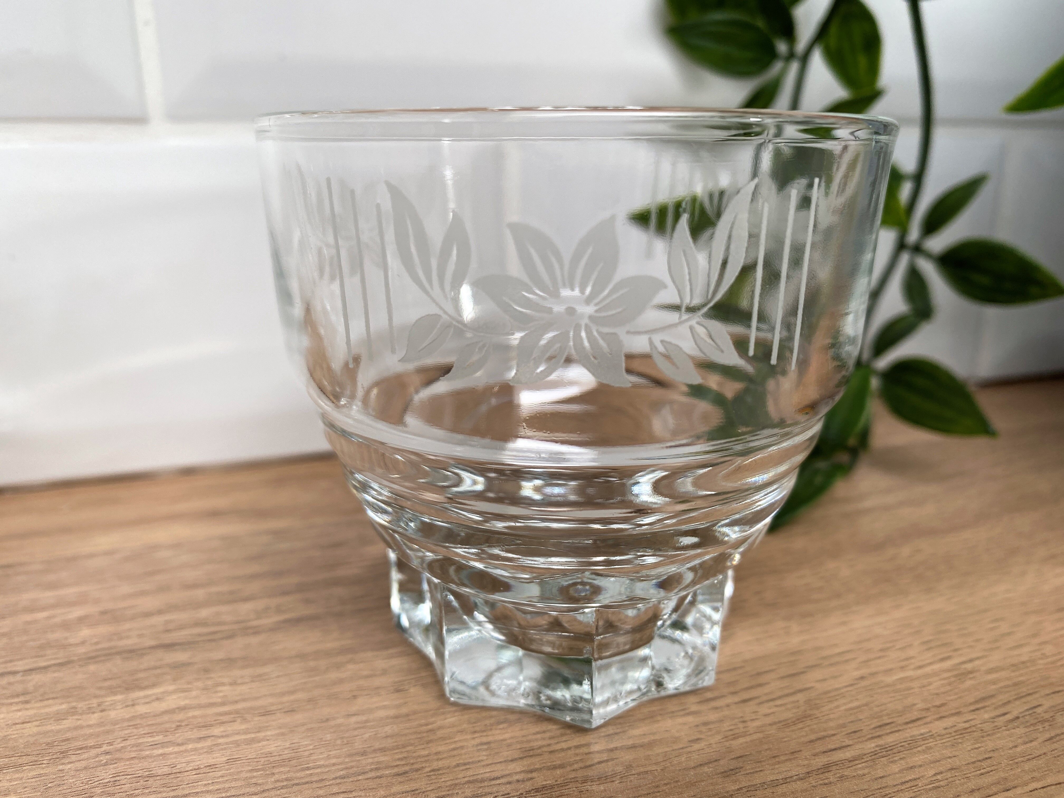 6 verres à eau vintage sérigraphiés
