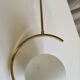 Suspension mid-century laiton et verre opalin