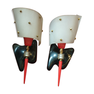 Set of 2 wall sconce rockabilly