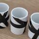 Set of 4 Mondrian design mugs