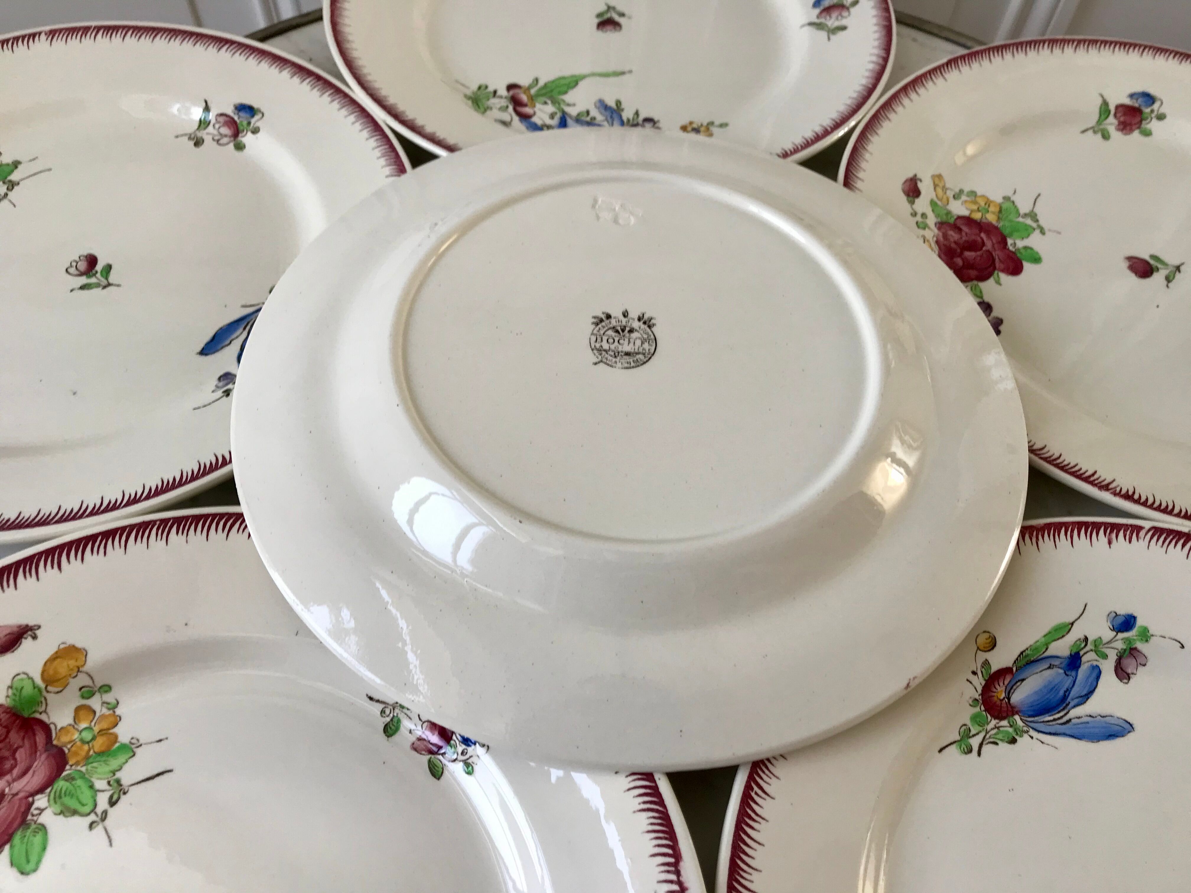 lot de 6 grandes assiettes plates Villeroy & Boch La Louvière fabrication belge en Terre de Fer débu