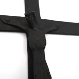 Wrought iron wall crucifix in the style of Jean Touret Marolles, 1950s