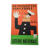 Affiche ancienne loterie nationale de Grove 1955
