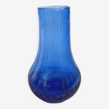 Vase bleu bullé .