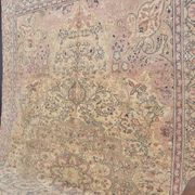 Tapis vintage à motifs floraux, fait à la main, sku698