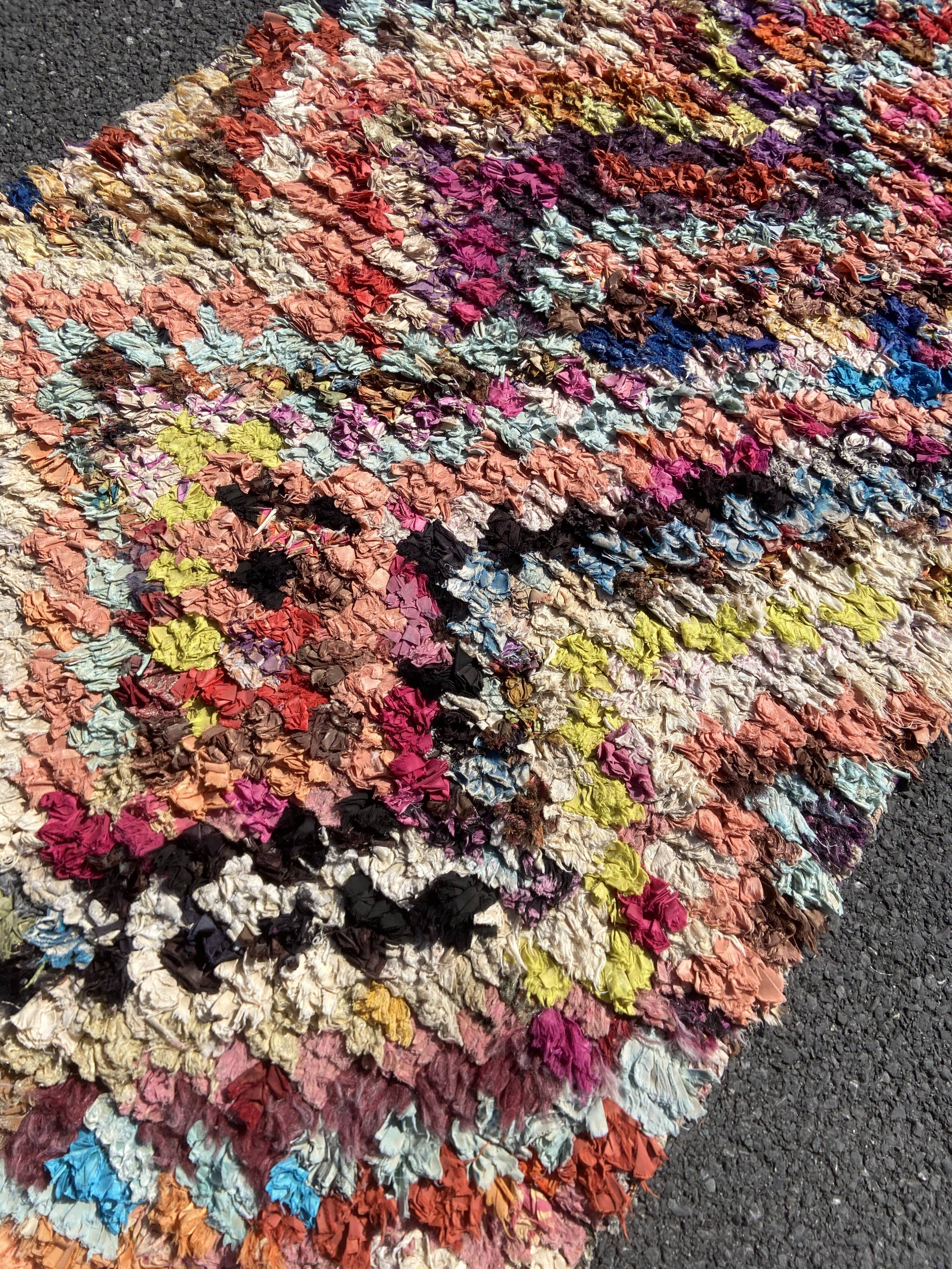 Moroccan carpet boucherouite 100x220 cm