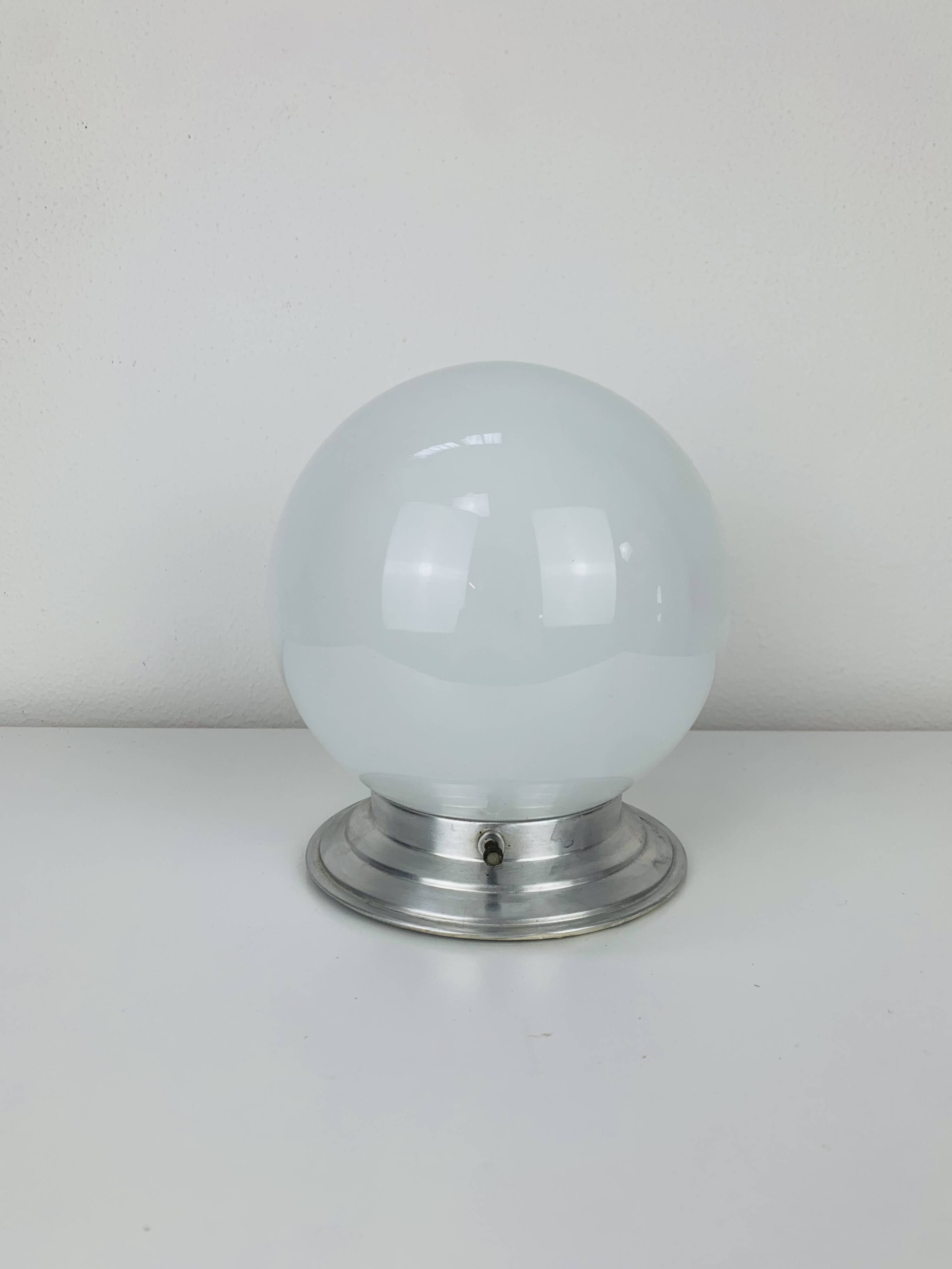Art Deco opaline ball wall light, ceiling light
