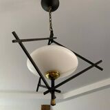 Old lamp opaline and metal house Lunel