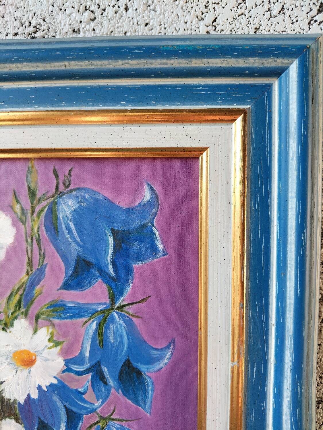 Framed floral oil on canvas – Vintage still life