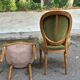 Set of 6 Louis XVI medallion chairs in green velvet, 1950.