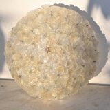 Murano Gold Ceiling Light Flower by Seguso for Venini, Italy, 1960s