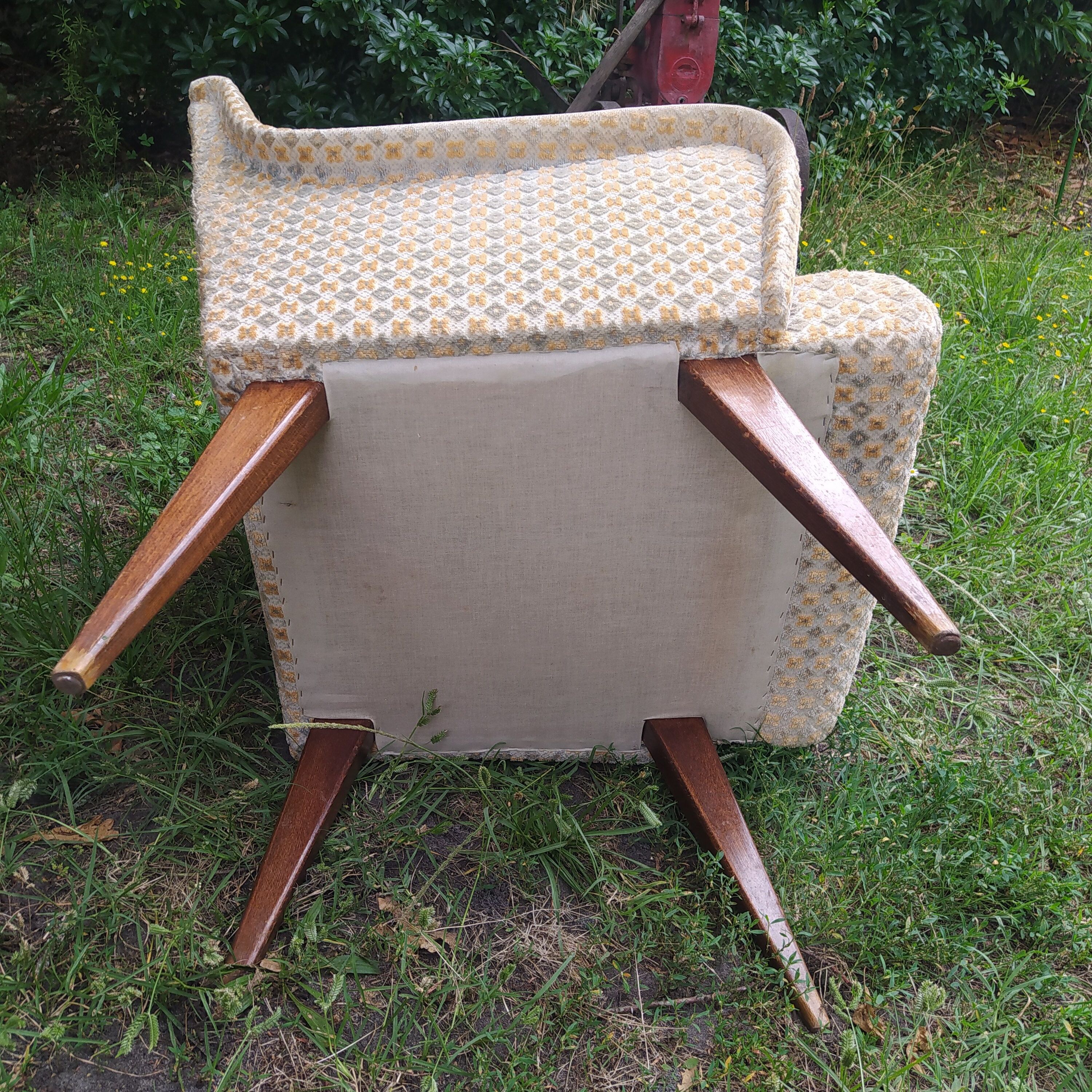 Pair of vintage armchairs 1950 armrests in wave